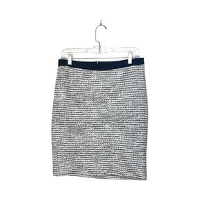Ann Taylor LOFT NWOT White & Black Tweed High Rise Fitted Skirt 6 Women’s